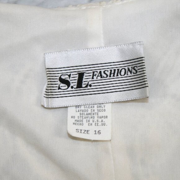 SL FASHIONS Dress Midaxi Short Sleeve Bridal Cocktail Party Cream Plus Size 16 - Picture 7 of 14